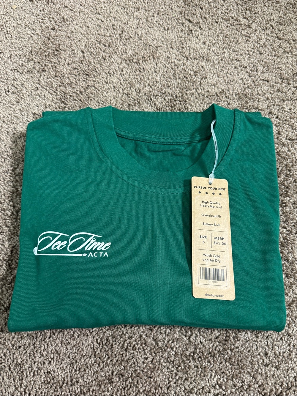 ACTA Tee Time Golf Short Sleeve Tee - Forest Green Small